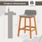 Acacia Wood Bar Stool Set – 2 Stools with Backrests and Footrests